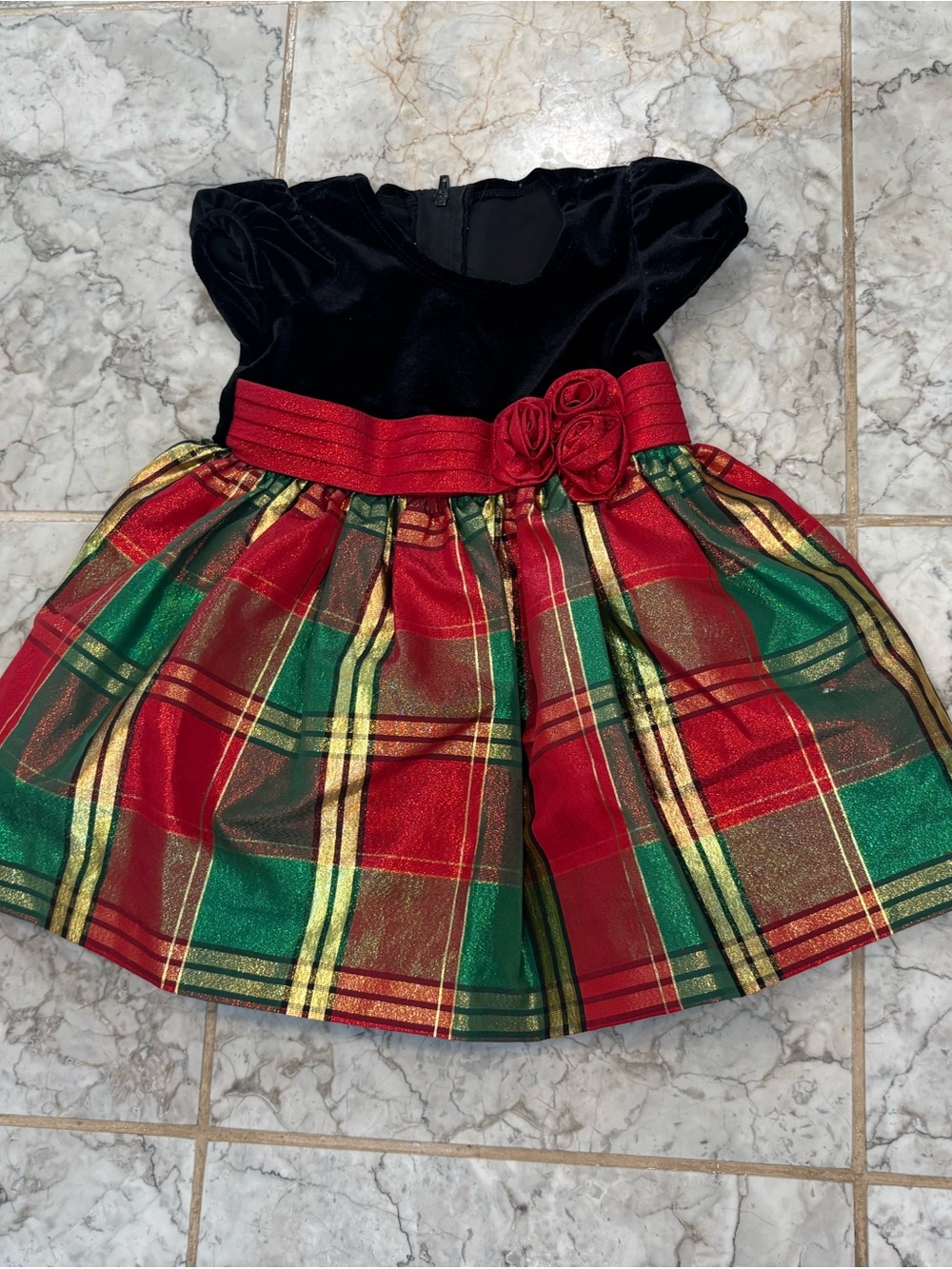 Bonnie Baby Girl's Size 18 Months Gorgeous Red Plaid Holiday Dress